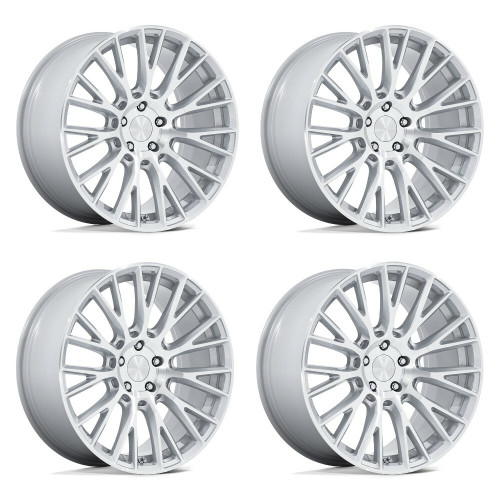 Set 4 19" Rotiform RC201 LSE 19x8.5 5x120 35mm Gloss Silver Machined Face Wheels