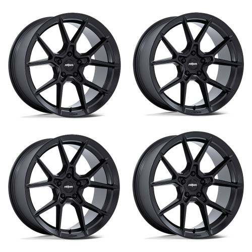 Set 4 20" Rotiform RC199 KPR Satin Black 20x10 Wheels 5x112 35mm Rims