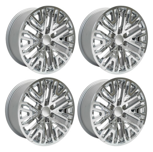 Set 4 22" OE Wheels CV37 Chrome 22x9 Wheels 6x5.5 Rims 28mm For Chevy GMC