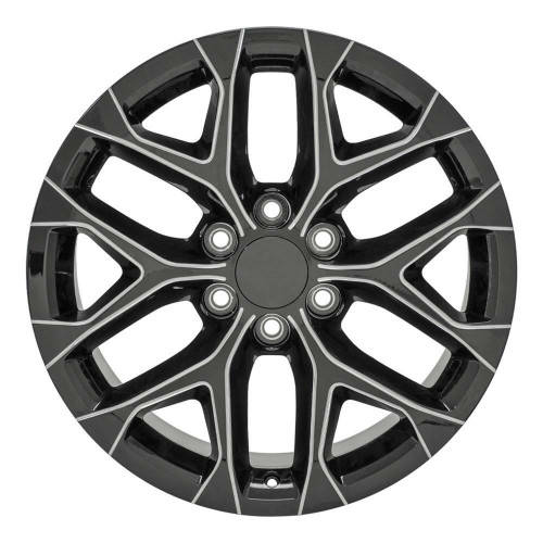 26" OE Wheels CV98B Black w Milled Edge 26x10 Wheel 6x5.5 Rim 24mm For Chevy GMC