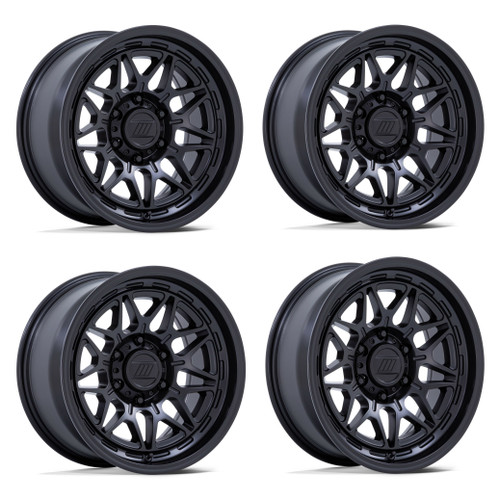 Set 4 17" Pro Comp Alloys PA202 Basecamp Matte Black 17x8.5 Wheels 5x5 0mm Rims