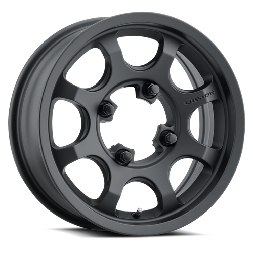 Set 4 15" Vision ATV 351 Flow Satin Black 15x10 Wheels 4x136 0mm Rims