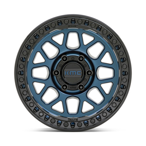 18" KMC KM549 GRS 18x9 5x5 -12mm Midnight Blue Gloss Black Lip Wheel Offroad Rim Lifted Truck Wheel