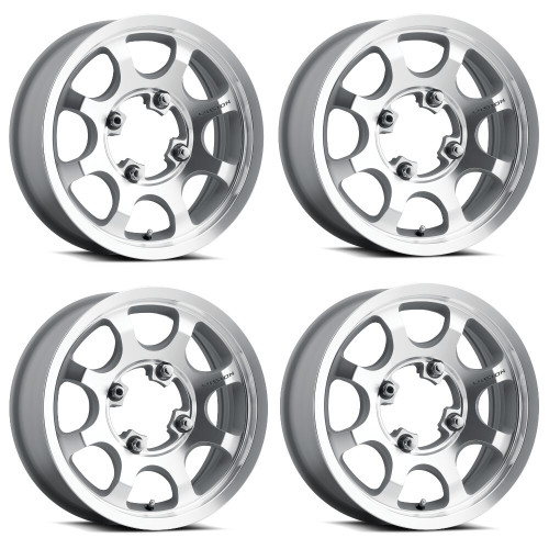 Set 4 15" Vision ATV 351 Flow Machined 15x7 Wheels 4x156 38mm Rims