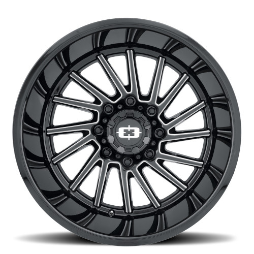 20" Vision 306 Rapier Gloss Black Milled Spoke 20x12 Wheel 8x180 -51mm Truck Rim