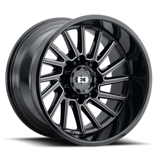 Set 4 20" Vision 306 Rapier Gloss Black Milled Spoke 20x12 Wheels 8x6.5 -51mm