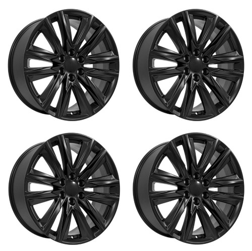 Set 4 20" OE Wheels CA91 Satin Black 20x9 Wheels 6x5.5 Rims 28mm For Chevy GMC