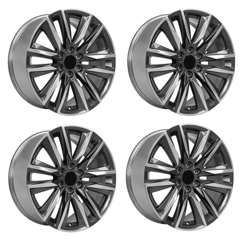 Set 4 20" OE Wheels CA91 Gunmetal with Polished Face 20x9 Wheels 6x5.5 Rims 28mm