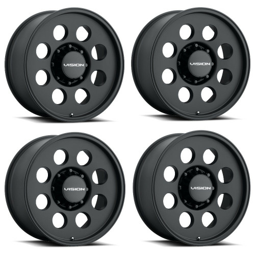 Set 4 20" Vision Off Road 56 Midway Satin Black 20x9 Wheels 5x150 12mm Rims