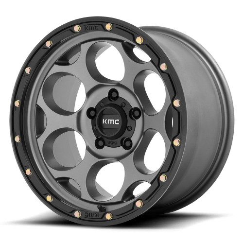 KMC KM541 Dirty Harry 17x8.5 6x5.5 Satin Gray With Black Lip Wheel 17" 18mm Rim