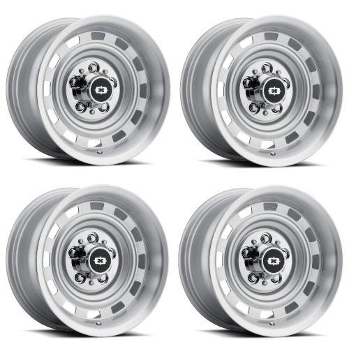 Set 4 18" Vision American Muscle 54 Silver Machined Lip 18x9 Wheels 5x5 0mm Rims