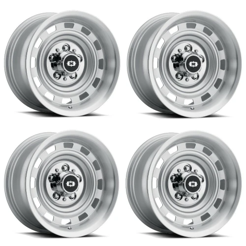 Set 4 22" Vision American Muscle 54 Cheyenne Silver Machined 22x10 Wheels 5x5