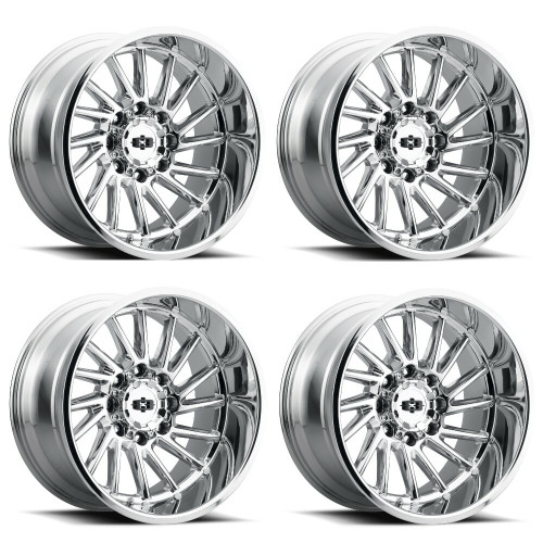 Set 4 20" Vision 306 Rapier Chrome 20x10 Wheels 8x6.5 -25mm Lifted Truck Rims