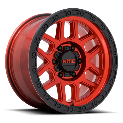17" KMC KM544 Mesa 17x9 6x4.5 18mm Candy Red With Black Lip Rim 17" KMC KM544 Mesa 17x9 6x4.5 18mm Candy Red With Black Lip Rim