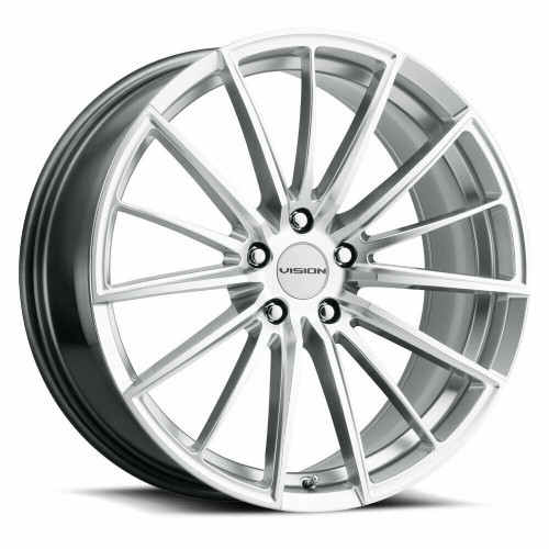 16" Vision 473 Axis Hyper Silver Machined Face 16x7.5 Wheel 5x112 38mm Rim
