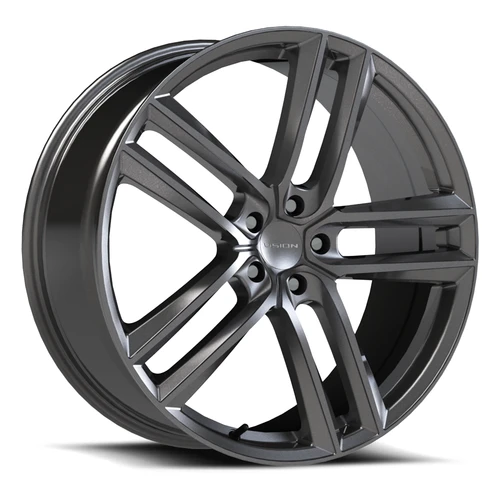 Set 4 19" Vision 475 Clutch Gunmetal 19x8.5 Wheels 5x4.25 (5x108) 42mm Rims