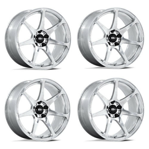 Set 4 17" Motegi MR154 Battle Polished 17x8 Wheels 5x100 30mm Rims