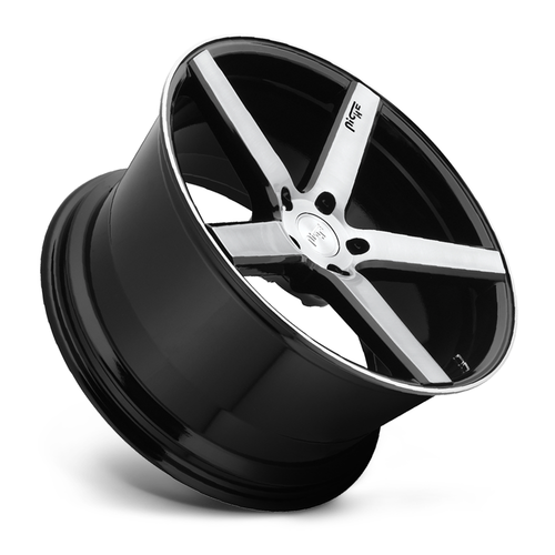 20" Niche 1PC M124 MILAN GLOSS BLACK BRUSHED 20x8.5 5X112 Wheel 34mm Rim