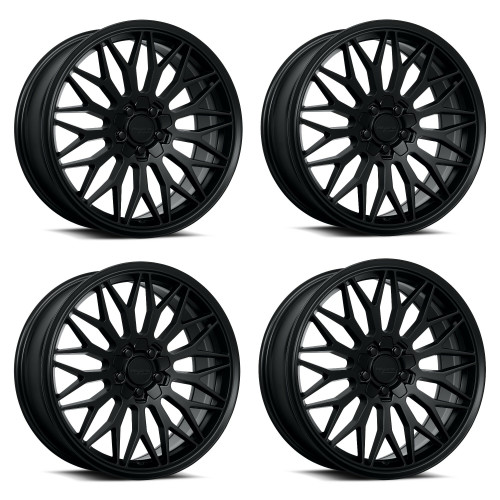 Set 4 17" Katana Wheels KR05 17x7.5 5x100 5x4.5 40mm Matte Black Racing Rims