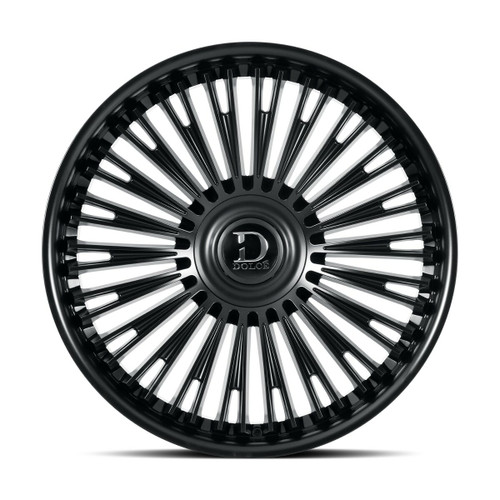 24" Dolce Luxury Razzo 24x10 6x135 6x5.5 25mm Glossy Black  Wheel w Floating Cap