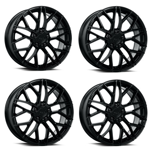 Set 4 18" Katana Wheels KR01 Glossy Black 18x8 Wheels 5x4.5 40mm Rims