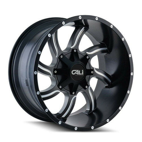 22" Cali Off-Road Twisted 22x12 Satin Black Milled 8x6.5 8x170 Wheel -44mm Rim