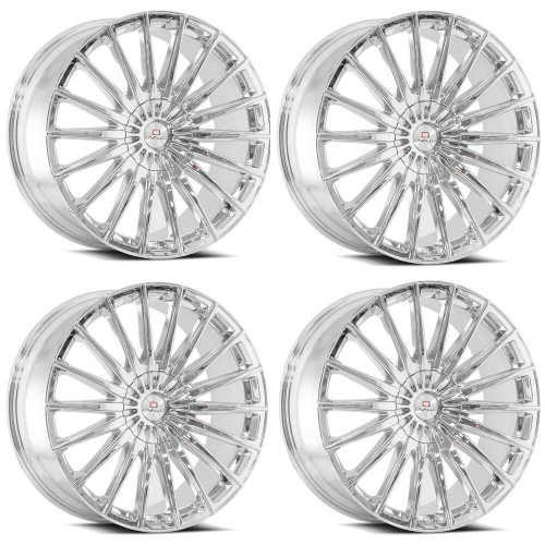 Set 4 22" Cavallo CLV-34 Nano Chrome 22x8.5 Wheels 5x4.5 5x120 38mm Rims