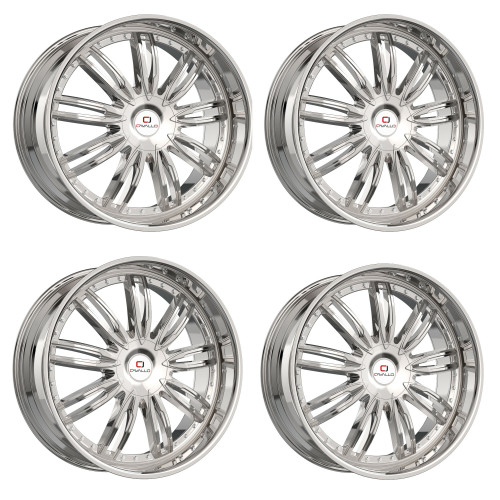 Set 4 22" Cavallo CLV-54 Nano Chrome 22x9.5 Wheels 5x115 5x120 15mm Rims
