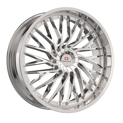 18" Cavallo CLV-43 Nano Chrome 18x8 Wheel 5x100 5x4.5 35mm Rim