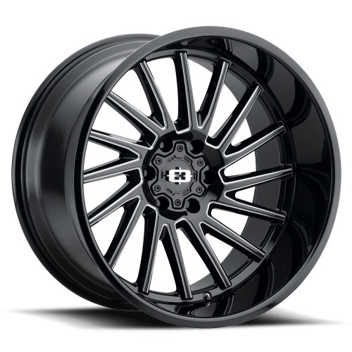 22" Vision 306 Rapier Gloss Black Milled Spoke 22x10 Wheel 6x135 -19mm Rim