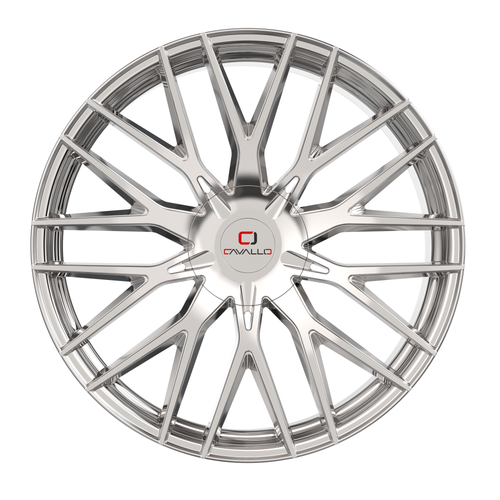 20" Cavallo CLV-45 Nano Chrome 20x8.5 Wheel 5x112 5x4.5 35mm Rim