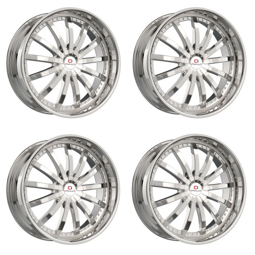Set 4 22" Cavallo CLV-53 Nano Chrome 22x9.5 Wheels 5x115 5x120 15mm Rims