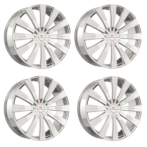 Set 4 22" Cavallo CLV-49 Nano Chrome 22x8.5 Wheels 5x112 5x4.5 38mm Rims