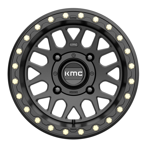 KMC Powersports Ks235 Grenade Beadlock 15x6 4x156 Satin Black Wheel 15" 38mm Rim