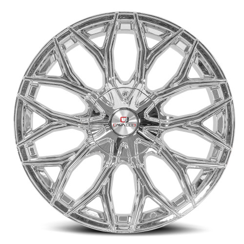 22" Cavallo CLV-37 Nano Chrome 22x8.5 Wheel 5x4.5 5x120 38mm Rim