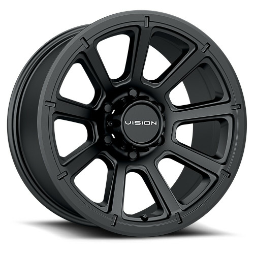 15" Vision HD Trailer 353 Turbine Matte Black 15x6 Wheel 5x4.5 0mm Rim