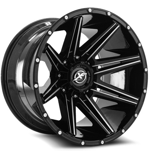 18" XF Off-Road XF-220 Gloss Black & Milled 18x9 Wheel 5x5.5 5x150 0mm Rim