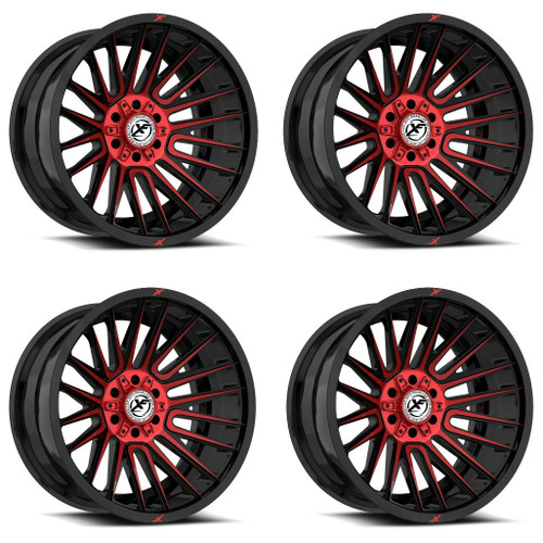 Set 4 17" XF Off-Road XF-234 Black & Red Machined 17x9 Wheels 6x135 6x5.5 0mm