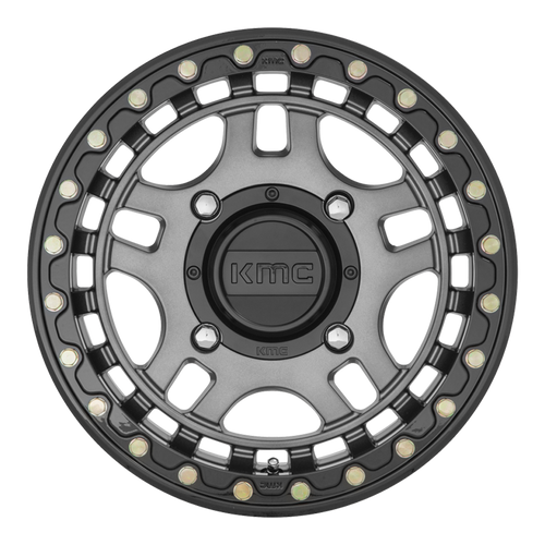 KMC Powersports Ks240 Recon Beadlock 14x7 4x137 Gun Metal Black Wheel 14" 38mm