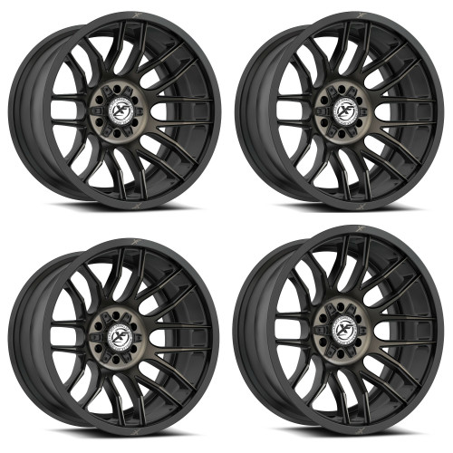 Set 4 18" XF Off-Road XF-232 Black & Bronze Machined DDT 18x9 5x5 5x5.5 0mm Rims
