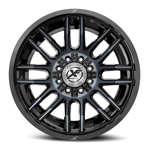20" XF Off-Road XF-232 Gloss Black Machined Titanium DDT 20x10 8x6.5 8x180 -12mm