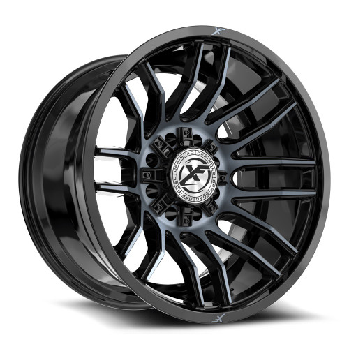 Set 4 20" XF Off-Road XF-232 Black Machined Titanium DDT 20x10 8x6.5 8x180 -12mm