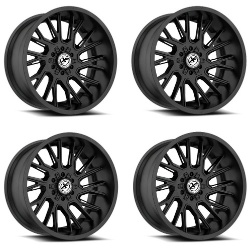 Set 4 22" XF Off-Road XF-230 Satin Black Wheels 22x12 8x6.5 8x180 -44mm Rims