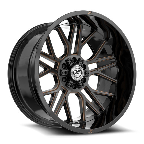 Set 4 20" XF Off-Road XF-235 Gloss Black Bronze Milled 20x9 Wheels 5x5 5x5.5 0mm