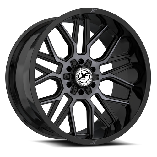 Set 4 20" XF Off-Road XF-235 Black Machined Titanium DDT 20x10 6x135 6x5.5 -12mm