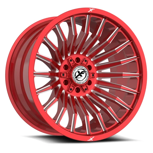 Set 4 20" XF Off-Road XF-231 Anodized Red & Milled 20x9 Wheels 6x135 6x5.5 12mm