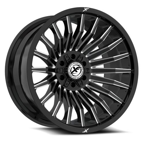 Set 4 18" XF Off-Road XF-231 Gloss Black & Milled 18x9 Wheels 5x5 5x5.5 0mm Rims