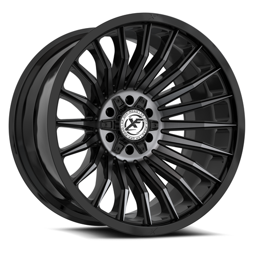 Set 4 22" XF Off-Road XF-231 Black Machined Titanium DDT 22x12 5x5 5x5.5 -44mm