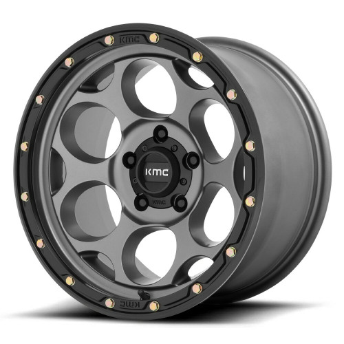 KMC KM541 Dirty Harry 17x8.5 6x4.5 Satin Gray With Black Lip Wheel 17" 18mm Rim