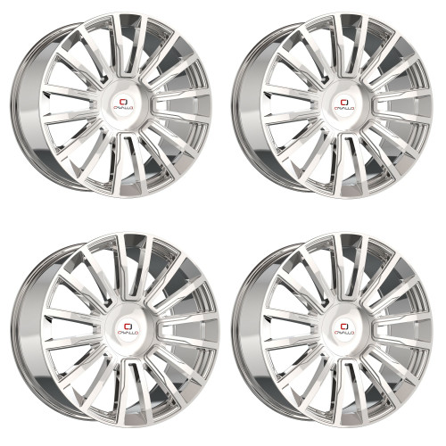 Set 4 20" Cavallo CLV-47 Nano Chrome 20x8.5 Wheels 5x4.5 5x120 35mm Rims